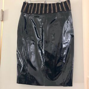Tory Burch Embellished Patent Leather Skirt
